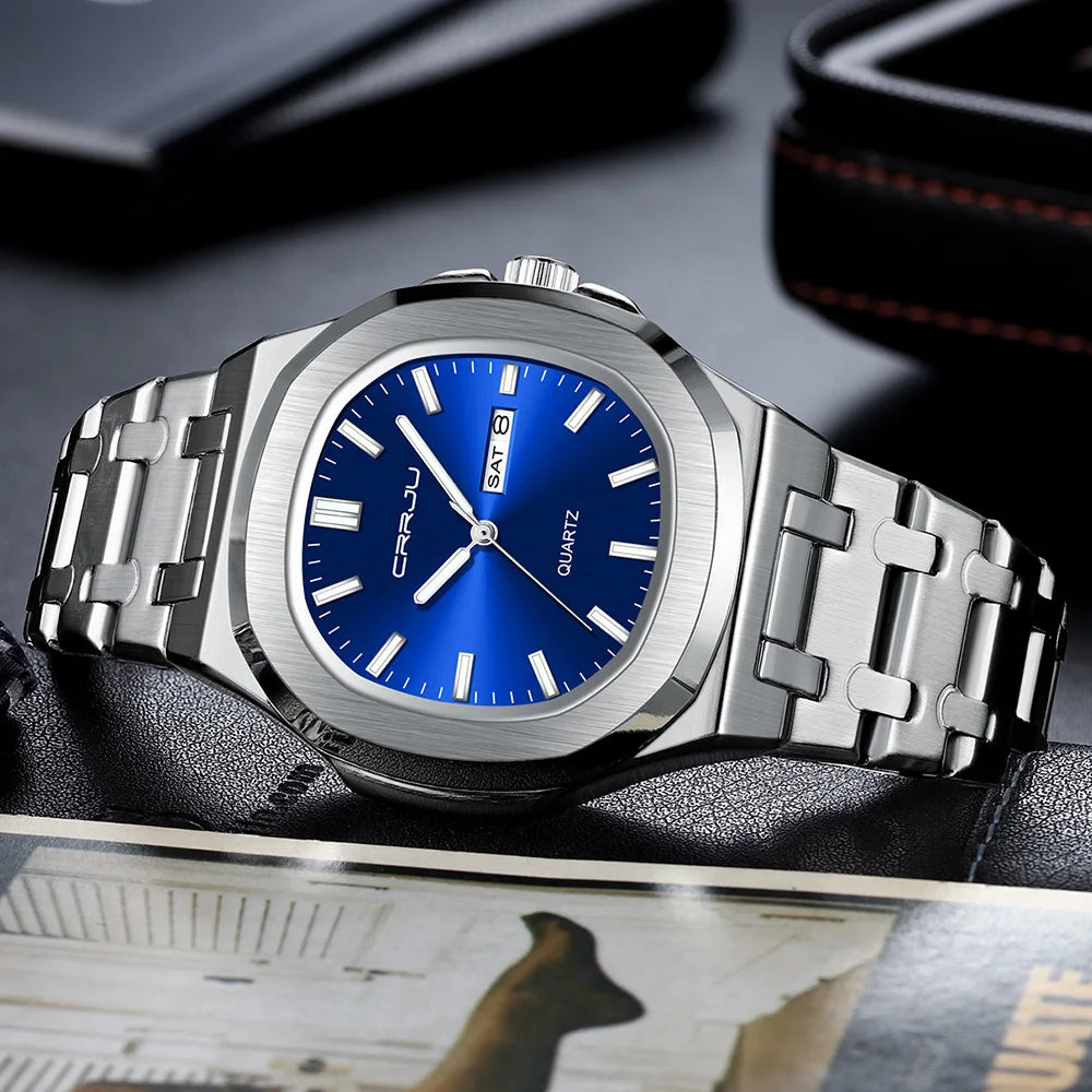 Watches for Men Analog Quartz Men's Wristwatch Luxury Casual Business Men's Watch Waterproof Stainless Steel Gift for Him