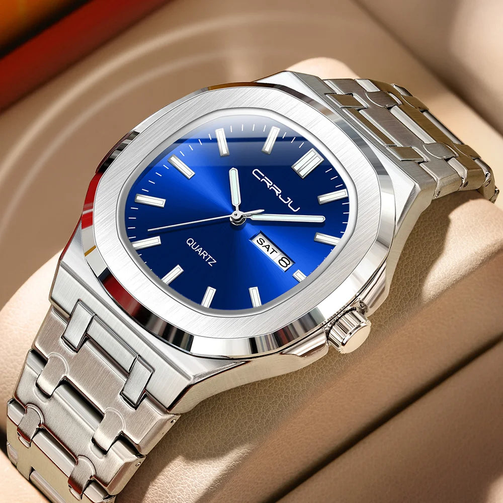 Watches for Men Analog Quartz Men's Wristwatch Luxury Casual Business Men's Watch Waterproof Stainless Steel Gift for Him