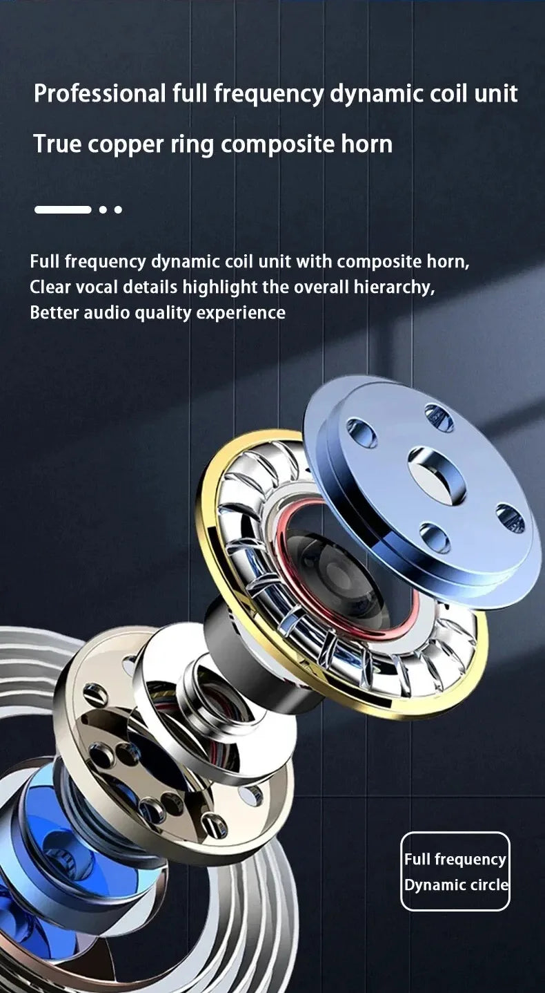 Wireless Earbuds Sport 5.3 Headphones with Noise Cancelling Mic 75H HiFi Stereo Over Ear Bud LED Display USB-C IPX6