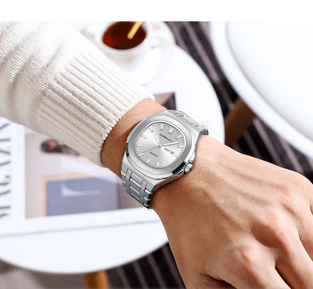 Watches for Men Analog Quartz Men's Wristwatch Luxury Casual Business Men's Watch Waterproof Stainless Steel Gift for Him