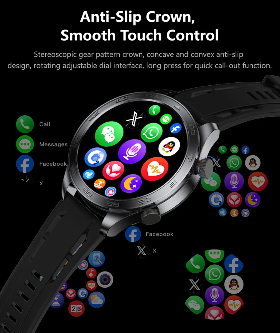 New GPS Track Smart Watch Men AMOLED Screen Outdoor Sports Fitness Heart Rate Compass IP68 Waterproof Bluetooth Call Smart Watch