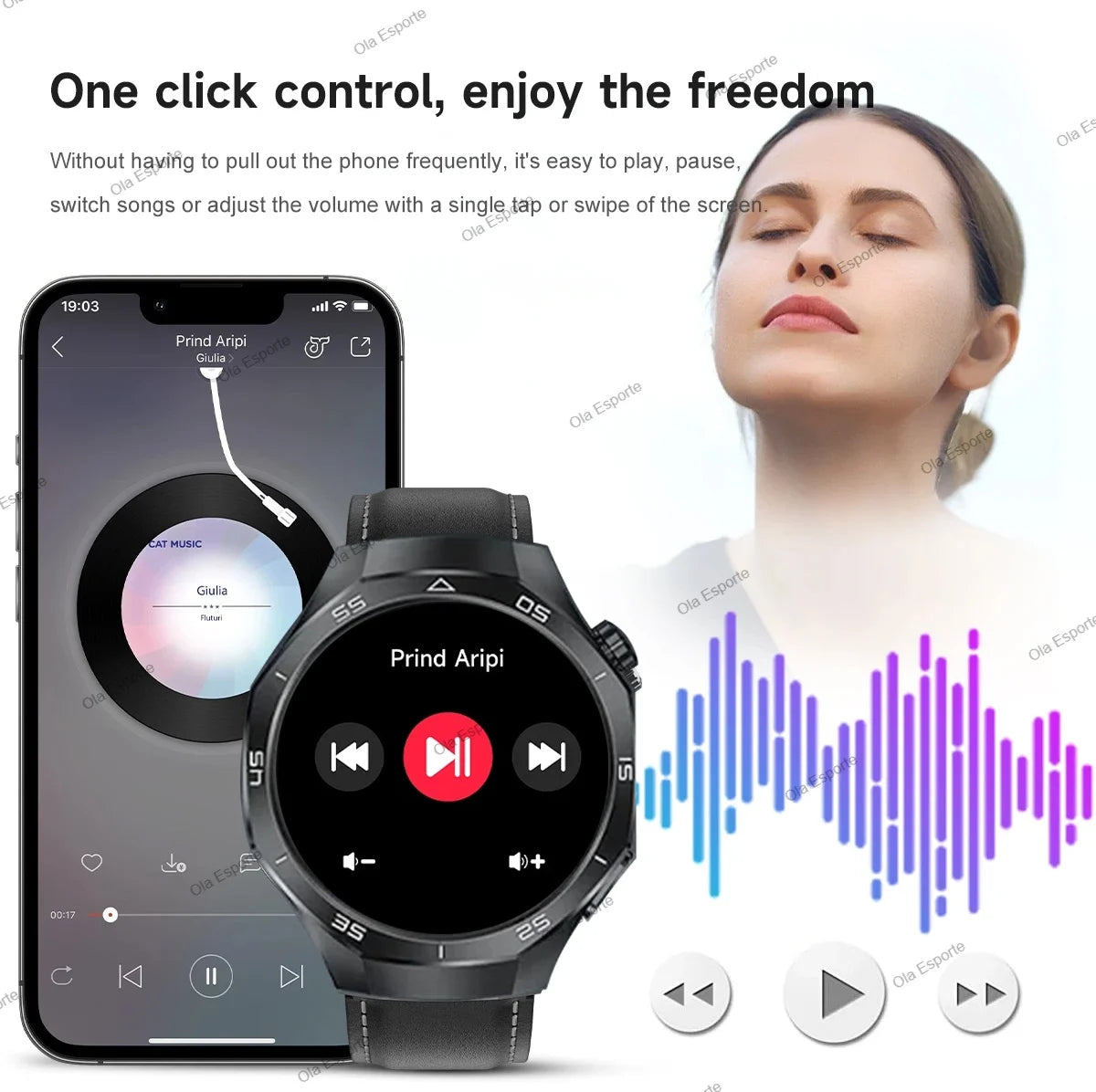 new smart watch  HD touch screen  smart notification 100+sports modes outdoor smartwatch 5ATM waterproof GPS track iPhone Ht22
