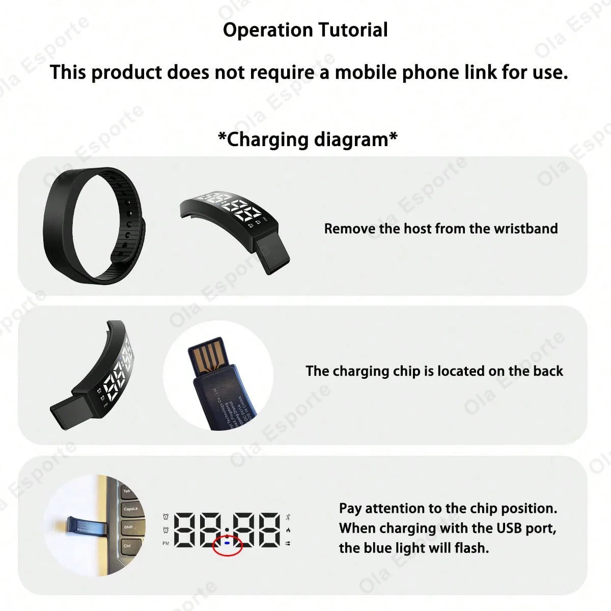 Smart Bracelet LED Digital Waterproof Smart Clock Smartband Running Pedometer Monitor Smart Band Vibration Alarm Reminder HT30