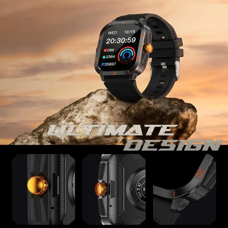 Men Sports Smart Watch 2.19'' Screen Blood Oxygen Bluetooth Talking Watch Multi Sports Modes IP67 Waterproof Outdoor Smart Watch