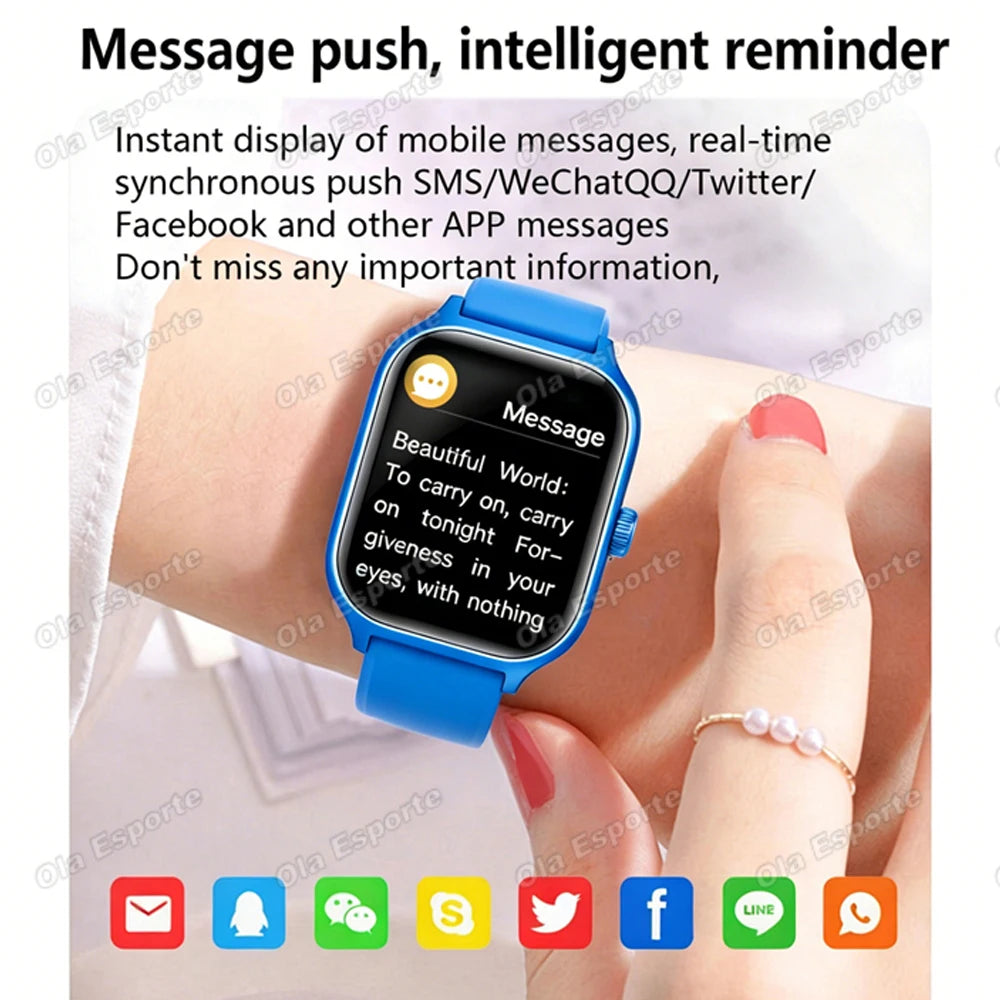 2026 New Smart Watch For Android IOS 2.01Inch Color Screen Bluetooth Call Blood Oxygen/Pressure Monitoring Smart Watch Women Men
