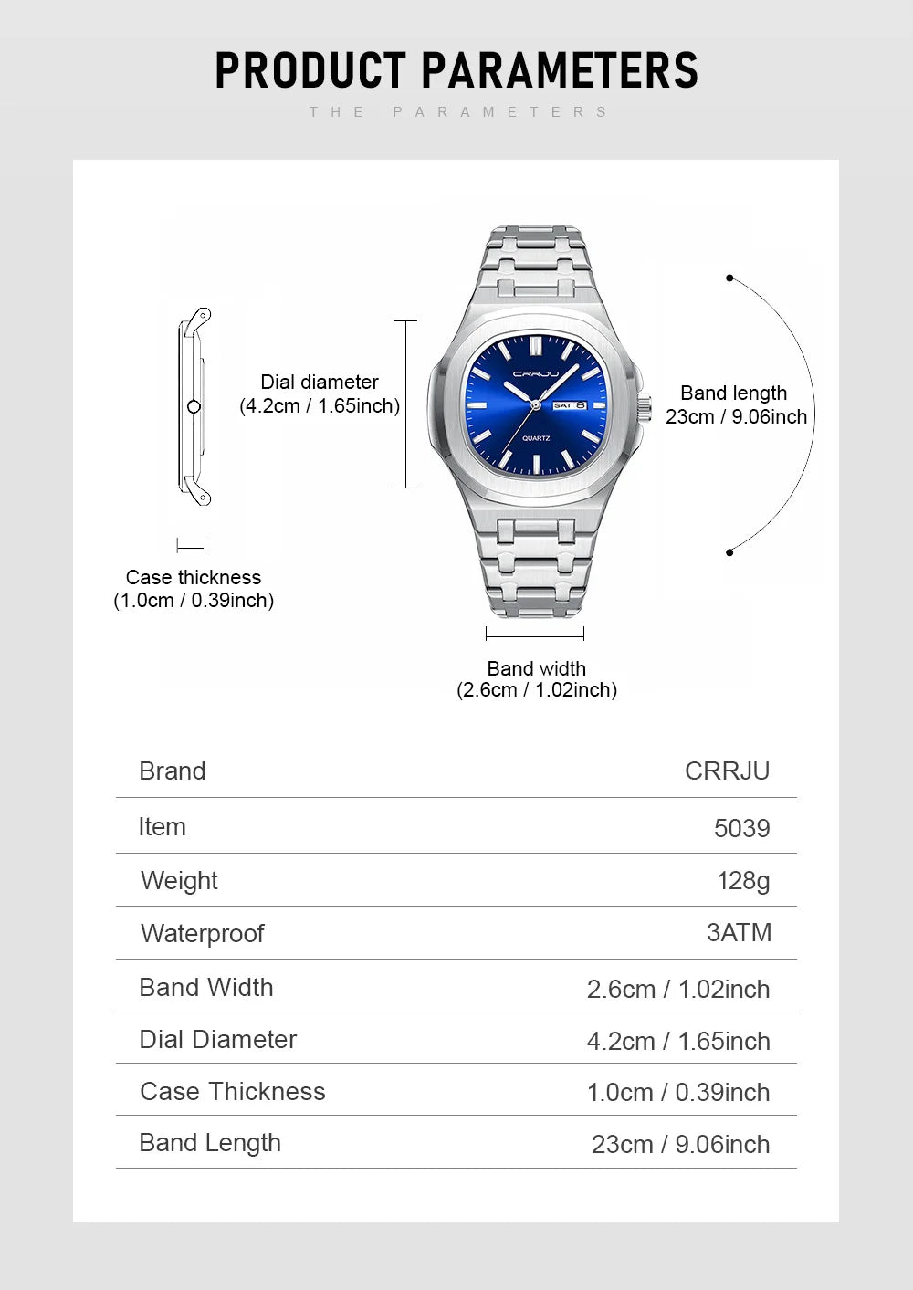 Watches for Men Analog Quartz Men's Wristwatch Luxury Casual Business Men's Watch Waterproof Stainless Steel Gift for Him