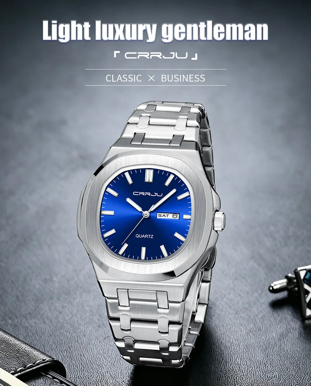 Watches for Men Analog Quartz Men's Wristwatch Luxury Casual Business Men's Watch Waterproof Stainless Steel Gift for Him