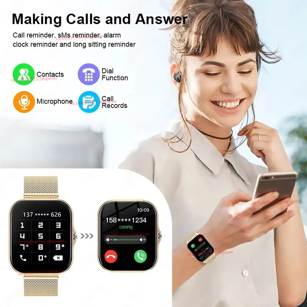 2026 New Smart Watch for Men Women Gift Full Touch Screen Sport Fitness Watch Bluetooth Call Electronics Digital Smartwatch Hw12