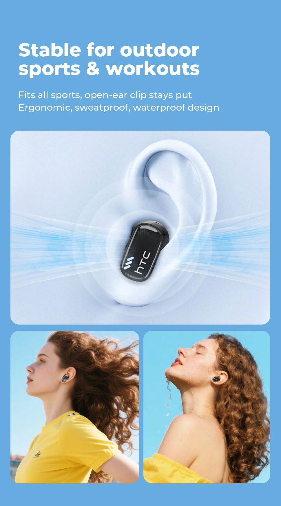 Wireless Earbuds NE16 Bluetooth 6.0 Deep Bass HiFi Stereo ENC Noise Cancelling Mic in-Ear Headphones for Sports Running