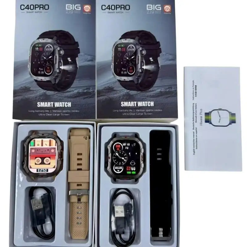 Men Sports Smart Watch 2.19'' Screen Blood Oxygen Bluetooth Talking Watch Multi Sports Modes IP67 Waterproof Outdoor Smart Watch
