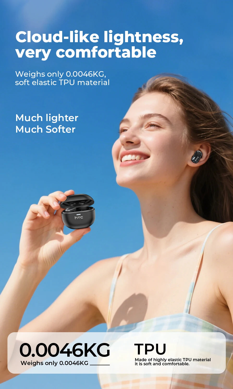 Wireless Earbuds NE16 Bluetooth 6.0 Deep Bass HiFi Stereo ENC Noise Cancelling Mic in-Ear Headphones for Sports Running