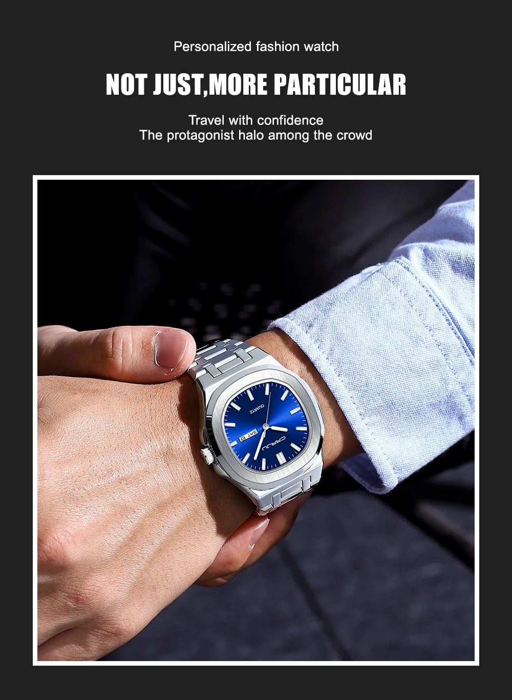 Watches for Men Analog Quartz Men's Wristwatch Luxury Casual Business Men's Watch Waterproof Stainless Steel Gift for Him