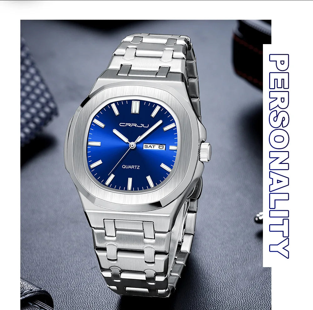 Watches for Men Analog Quartz Men's Wristwatch Luxury Casual Business Men's Watch Waterproof Stainless Steel Gift for Him