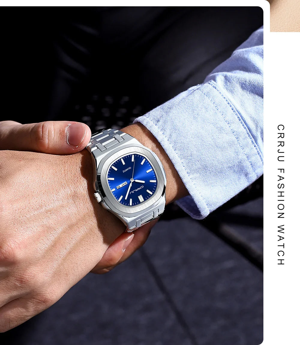 Watches for Men Analog Quartz Men's Wristwatch Luxury Casual Business Men's Watch Waterproof Stainless Steel Gift for Him