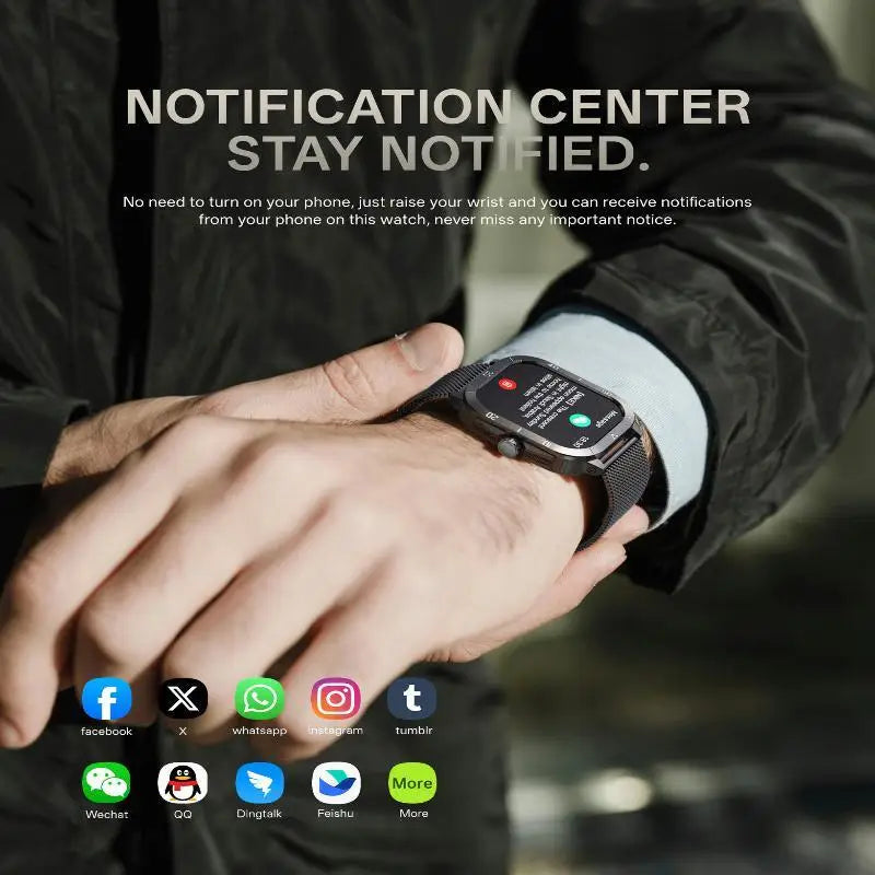 Men Sports Smart Watch 2.19'' Screen Blood Oxygen Bluetooth Talking Watch Multi Sports Modes IP67 Waterproof Outdoor Smart Watch