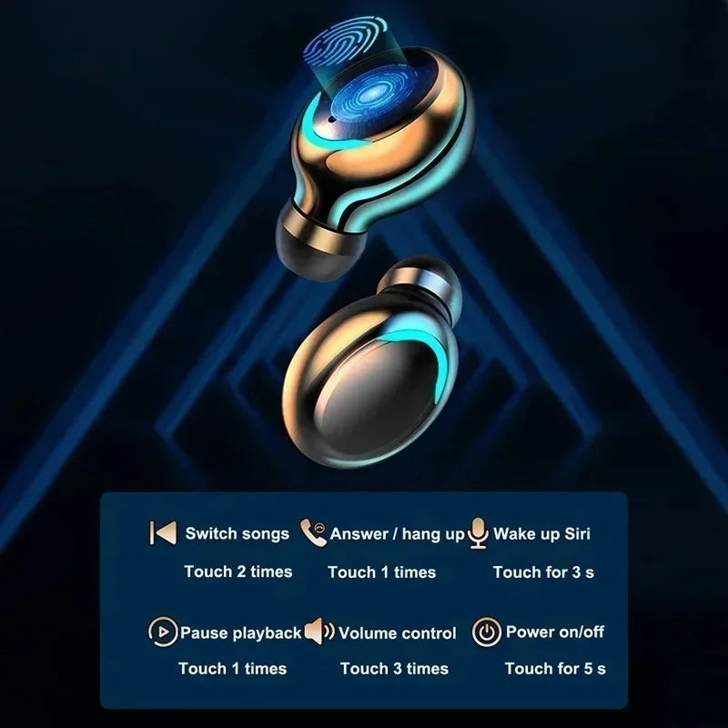 TWS Wireless Earphones Bluetooth Noise Canceling Earbuds Stereo Headphone LED Display Sports Headset With Mic