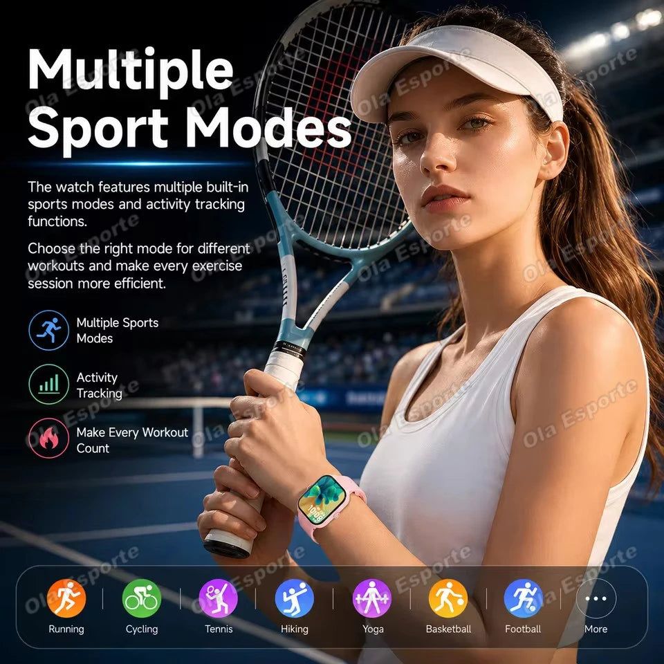 2026 New Smart Watch For Android IOS 2.01Inch Color Screen Bluetooth Call Blood Oxygen/Pressure Monitoring Smart Watch Women Men