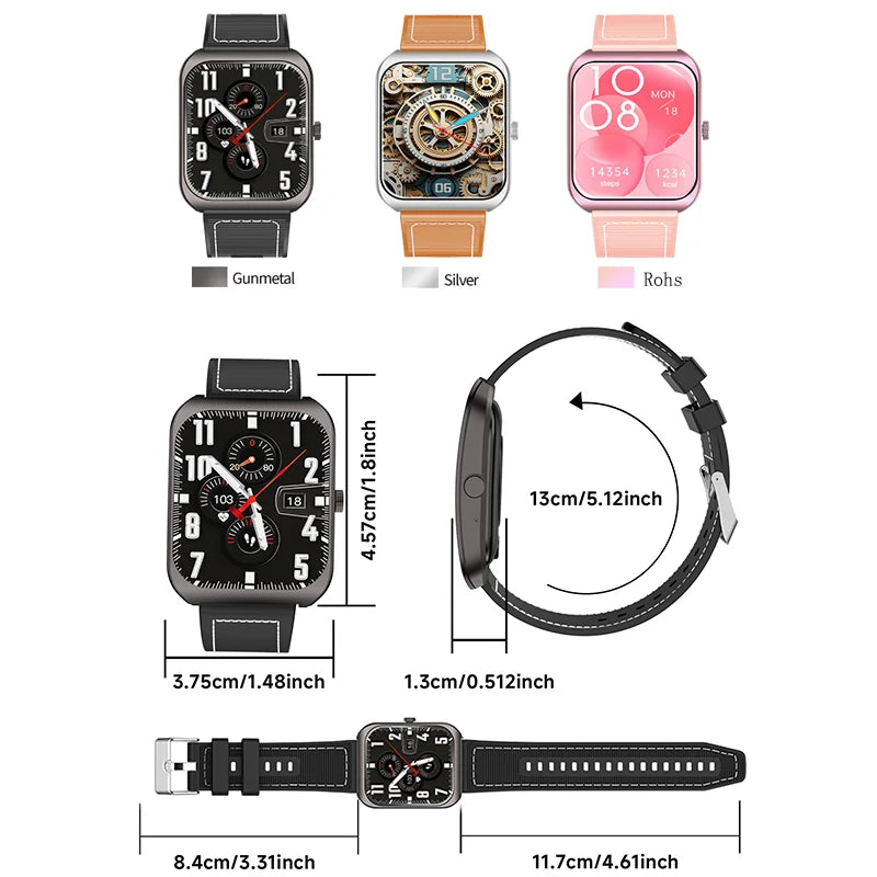2025 NEW Smart Watch 1.85''Curved Screen BT5.4 Wireless Call Music Control Heart Rate/Sleep Monitoring  Remote Camera for Men