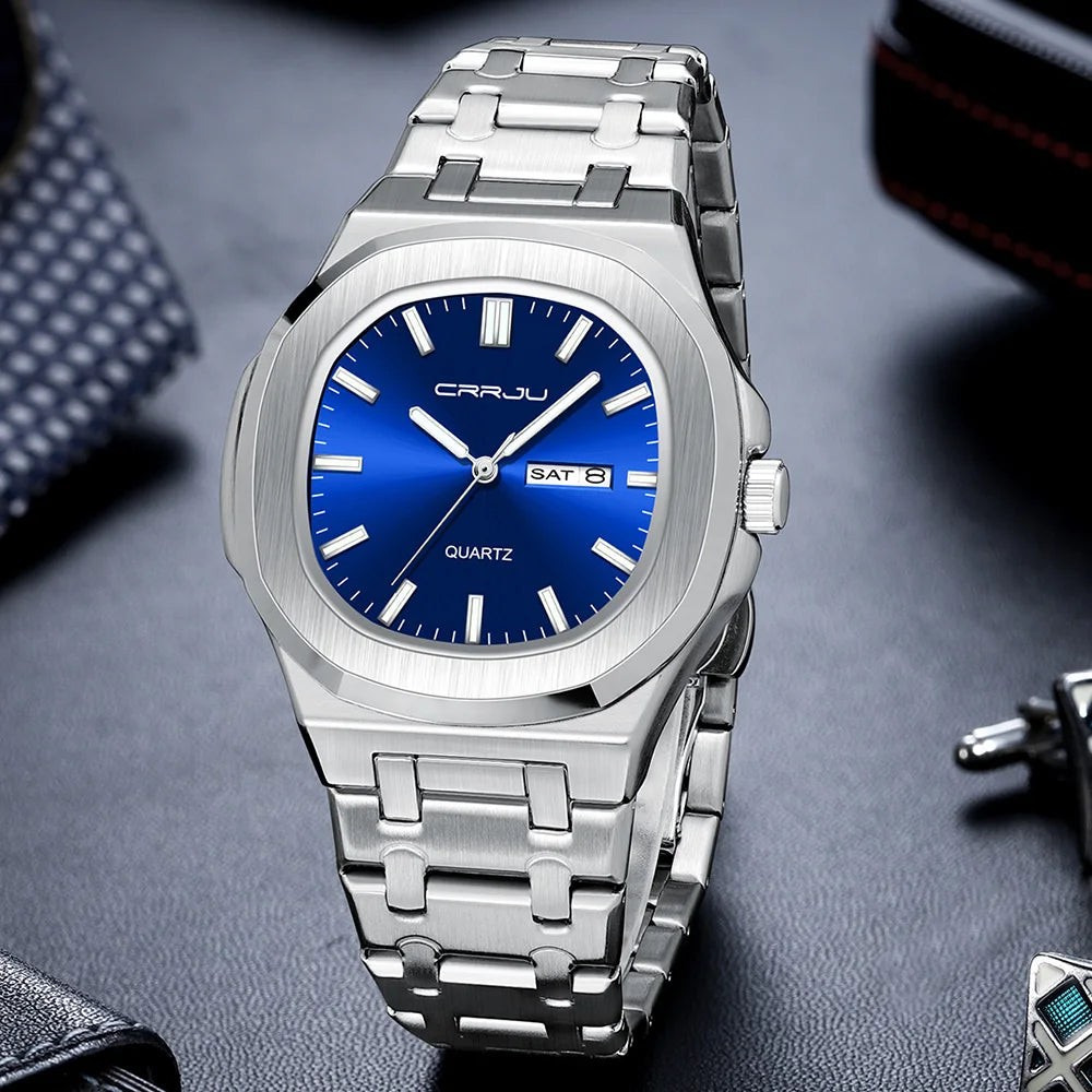 Watches for Men Analog Quartz Men's Wristwatch Luxury Casual Business Men's Watch Waterproof Stainless Steel Gift for Him