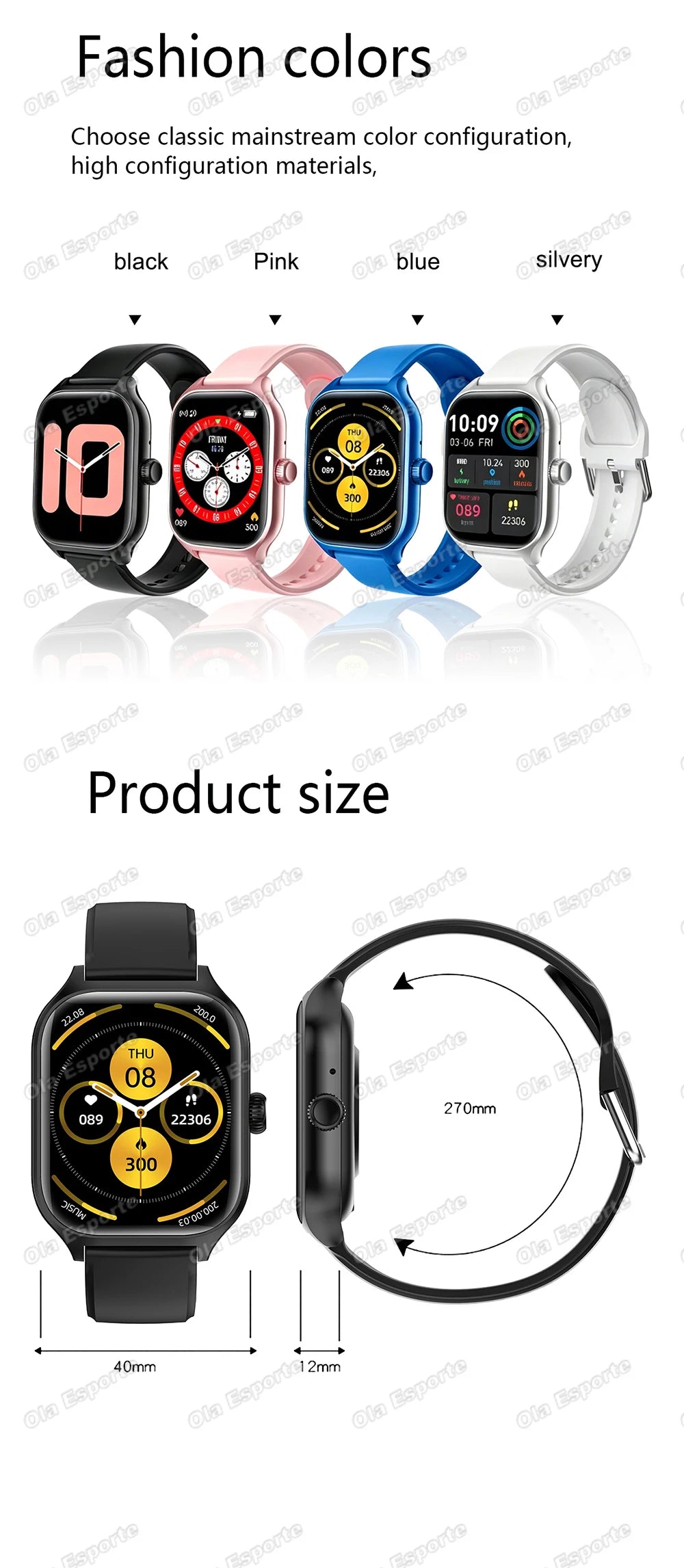 2026 New Smart Watch For Android IOS 2.01Inch Color Screen Bluetooth Call Blood Oxygen/Pressure Monitoring Smart Watch Women Men