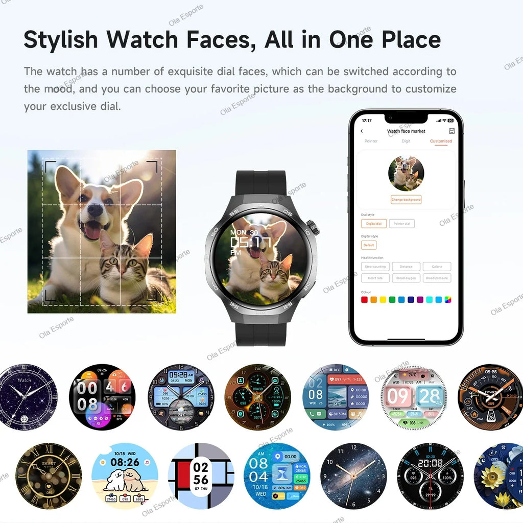 new smart watch  HD touch screen  smart notification 100+sports modes outdoor smartwatch 5ATM waterproof GPS track iPhone Ht22