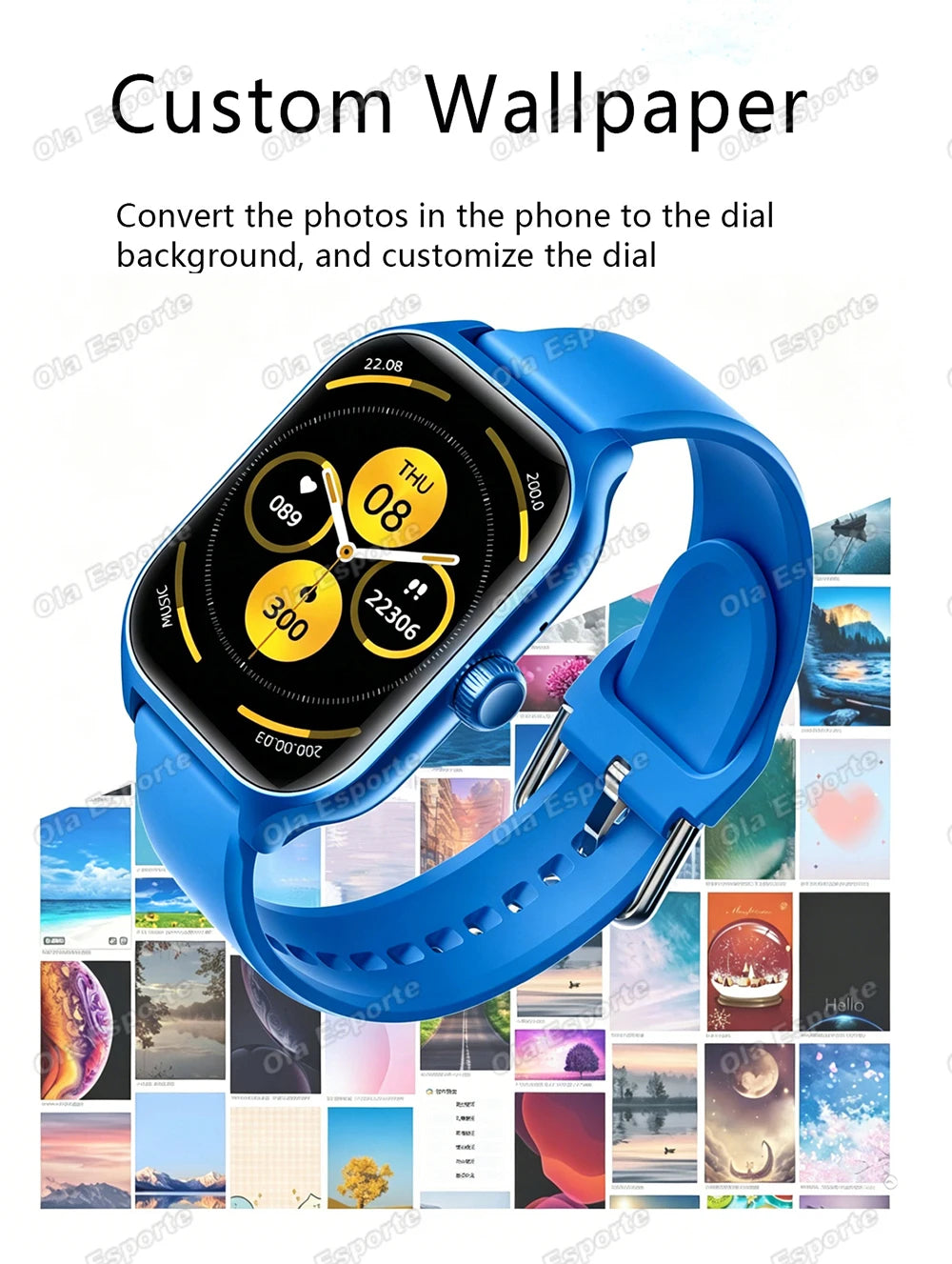 2026 New Smart Watch For Android IOS 2.01Inch Color Screen Bluetooth Call Blood Oxygen/Pressure Monitoring Smart Watch Women Men