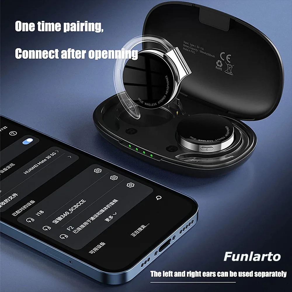 TWS Wireless Headphones Not in-Ear Bluetooth Earphones Night Running Lights Headsets Reduce Noise HD CallS Earbuds Life With MIC