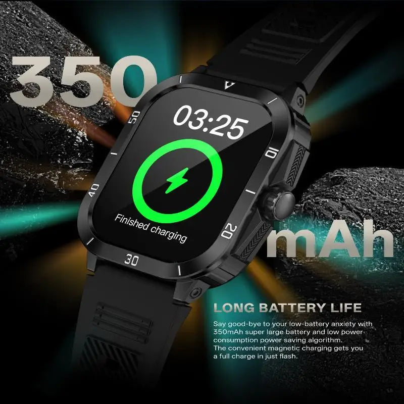 Men Sports Smart Watch 2.19'' Screen Blood Oxygen Bluetooth Talking Watch Multi Sports Modes IP67 Waterproof Outdoor Smart Watch