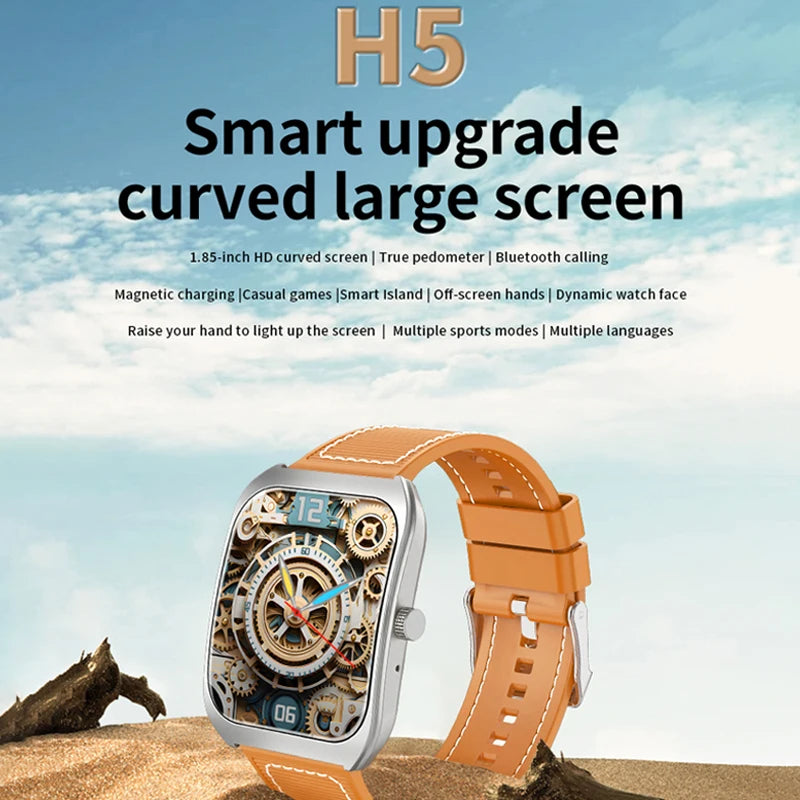 2025 NEW Smart Watch 1.85''Curved Screen BT5.4 Wireless Call Music Control Heart Rate/Sleep Monitoring  Remote Camera for Men