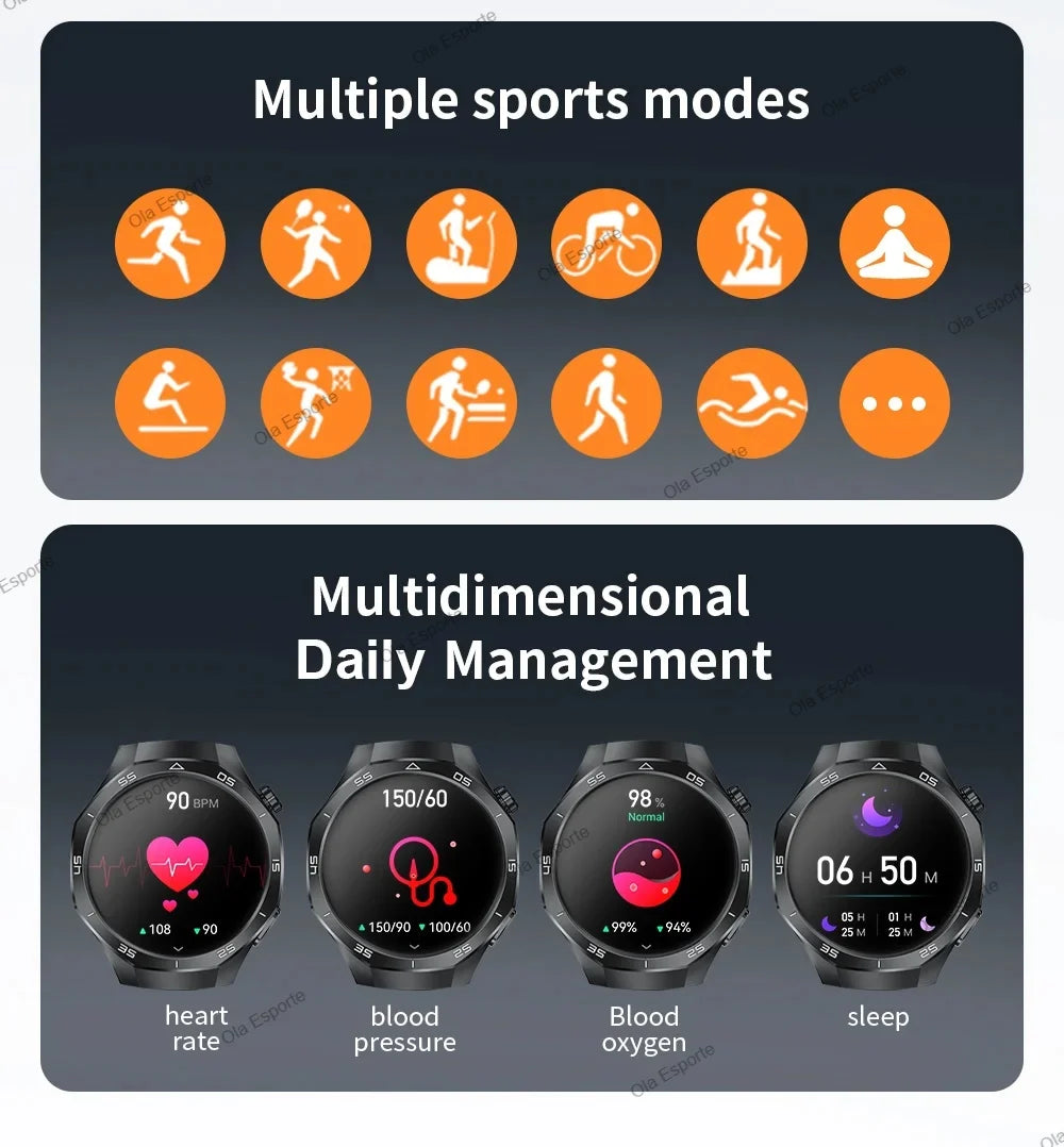 new smart watch  HD touch screen  smart notification 100+sports modes outdoor smartwatch 5ATM waterproof GPS track iPhone Ht22