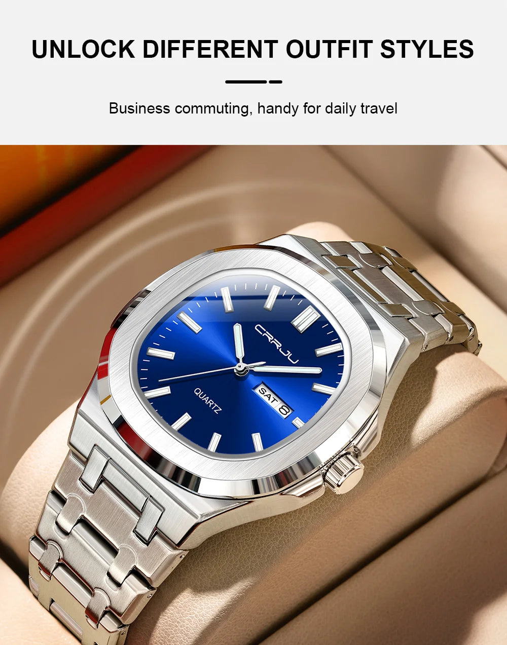 Watches for Men Analog Quartz Men's Wristwatch Luxury Casual Business Men's Watch Waterproof Stainless Steel Gift for Him
