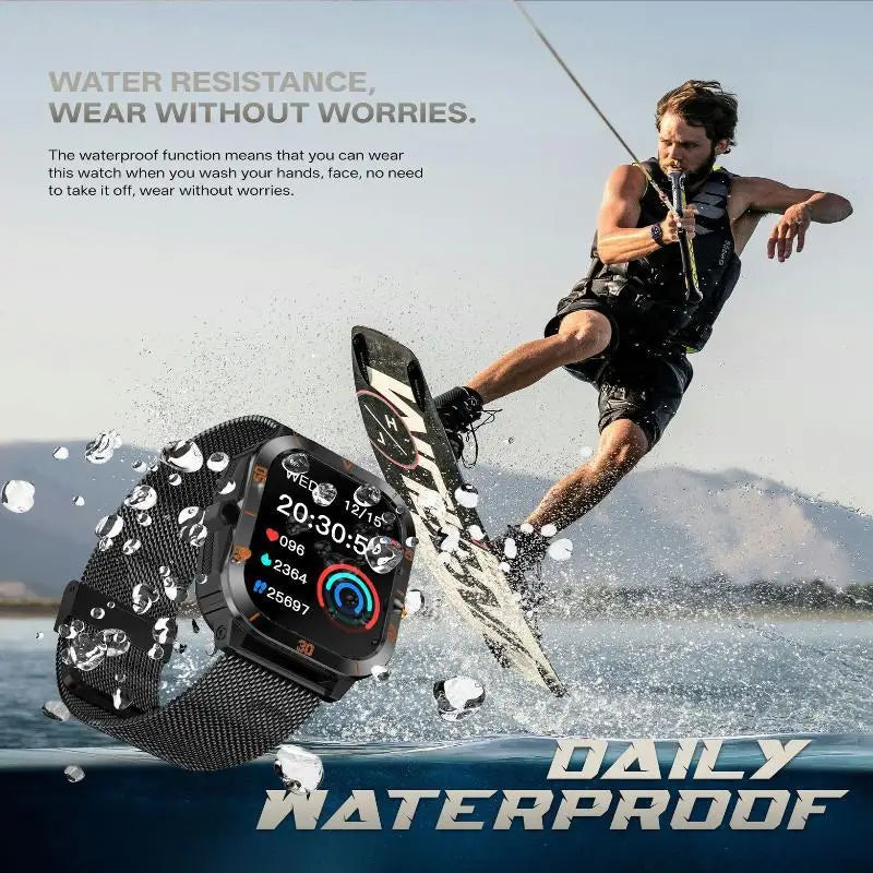 Men Sports Smart Watch 2.19'' Screen Blood Oxygen Bluetooth Talking Watch Multi Sports Modes IP67 Waterproof Outdoor Smart Watch