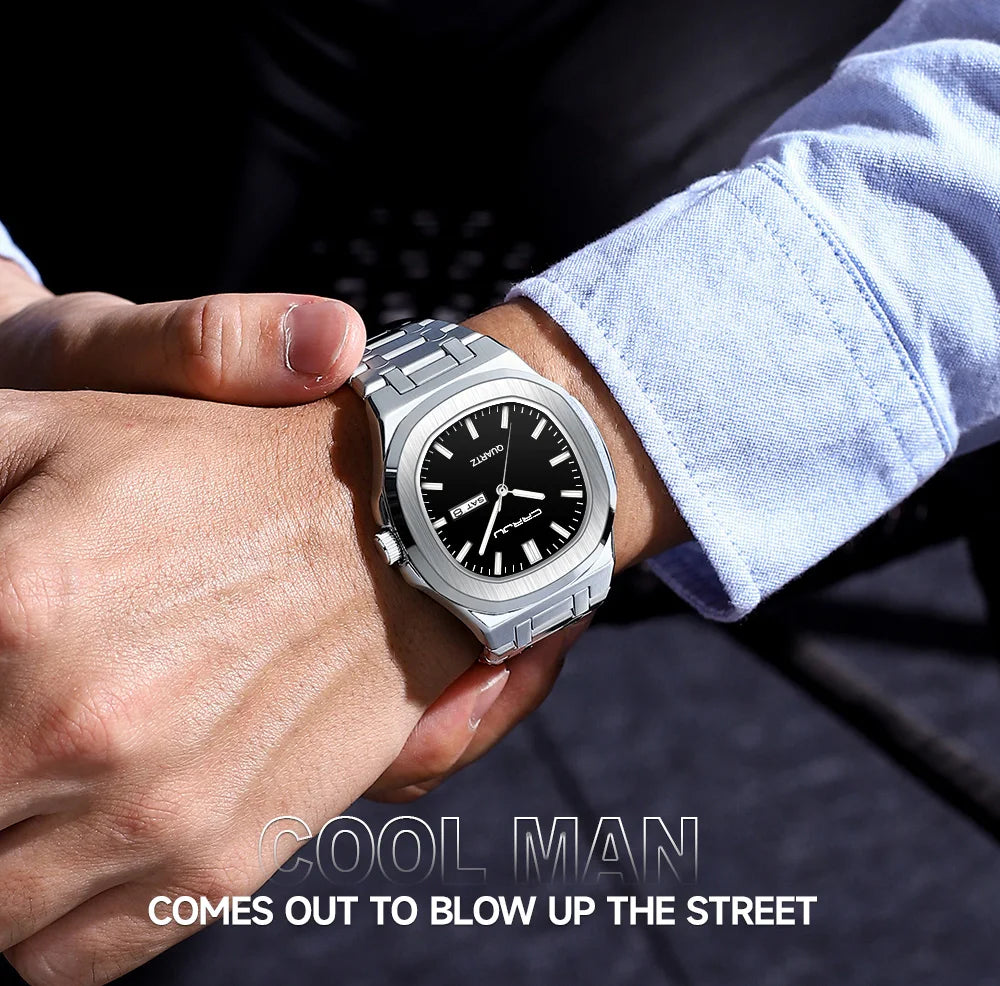 Watches for Men Analog Quartz Men's Wristwatch Luxury Casual Business Men's Watch Waterproof Stainless Steel Gift for Him