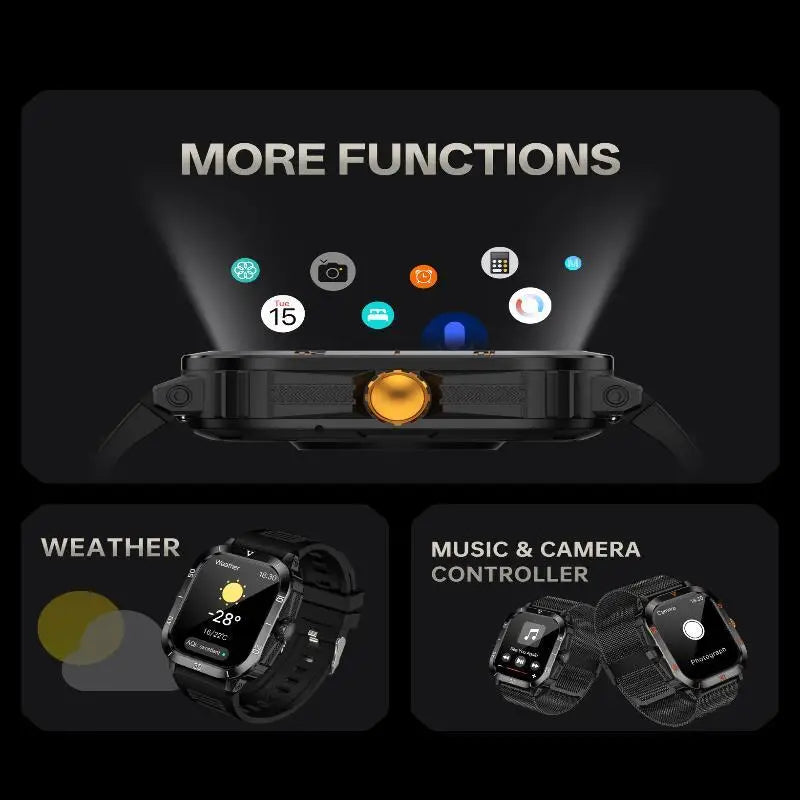 Men Sports Smart Watch 2.19'' Screen Blood Oxygen Bluetooth Talking Watch Multi Sports Modes IP67 Waterproof Outdoor Smart Watch