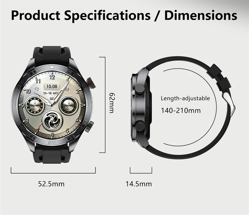 New GPS Track Smart Watch Men AMOLED Screen Outdoor Sports Fitness Heart Rate Compass IP68 Waterproof Bluetooth Call Smart Watch