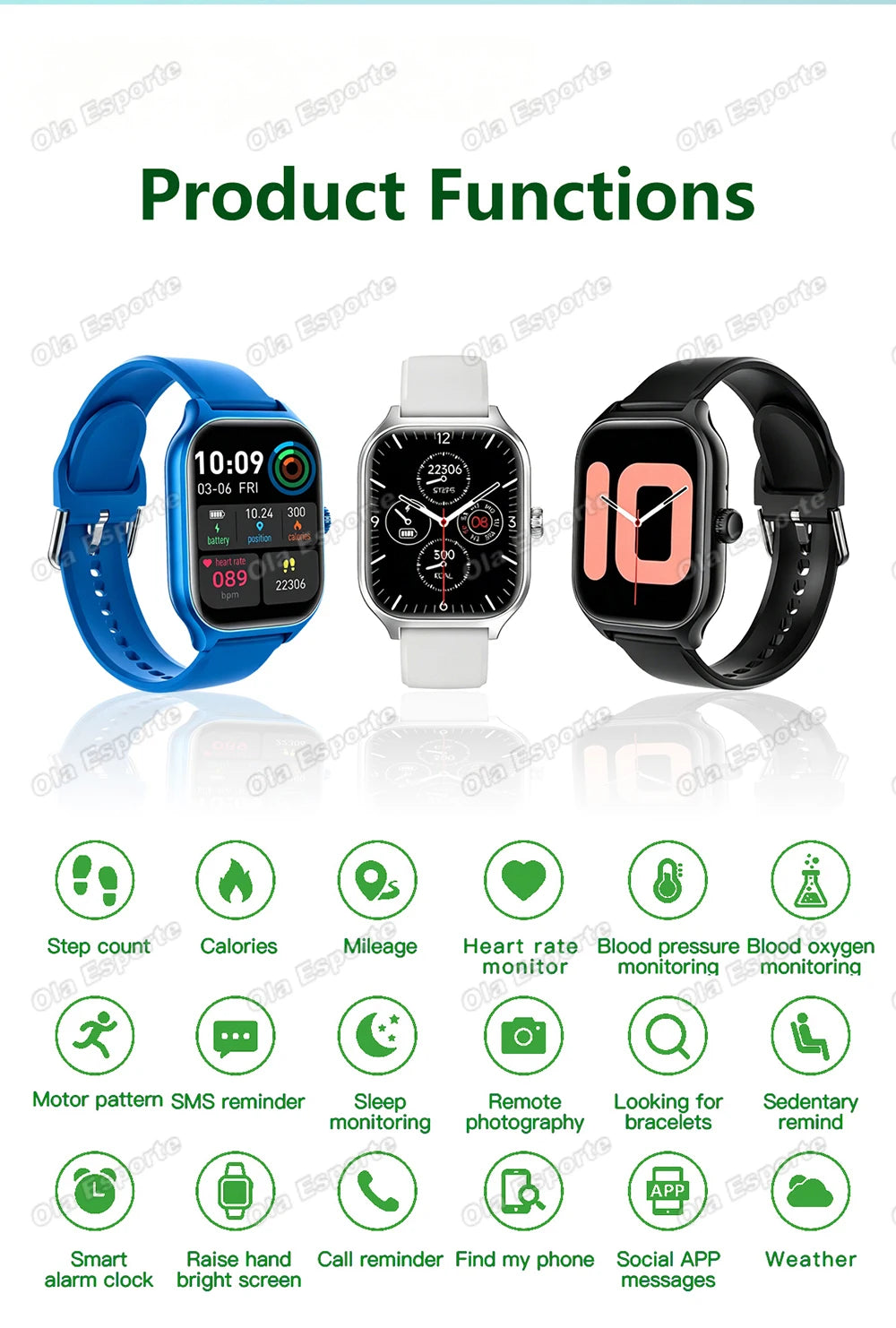 2026 New Smart Watch For Android IOS 2.01Inch Color Screen Bluetooth Call Blood Oxygen/Pressure Monitoring Smart Watch Women Men