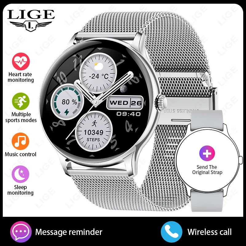 2026 Smart Watch For Men Bluetooth Call Heart Rate Health Monitoring Sports Fitness Watch IP68 Water Insistant Smartwatch Men