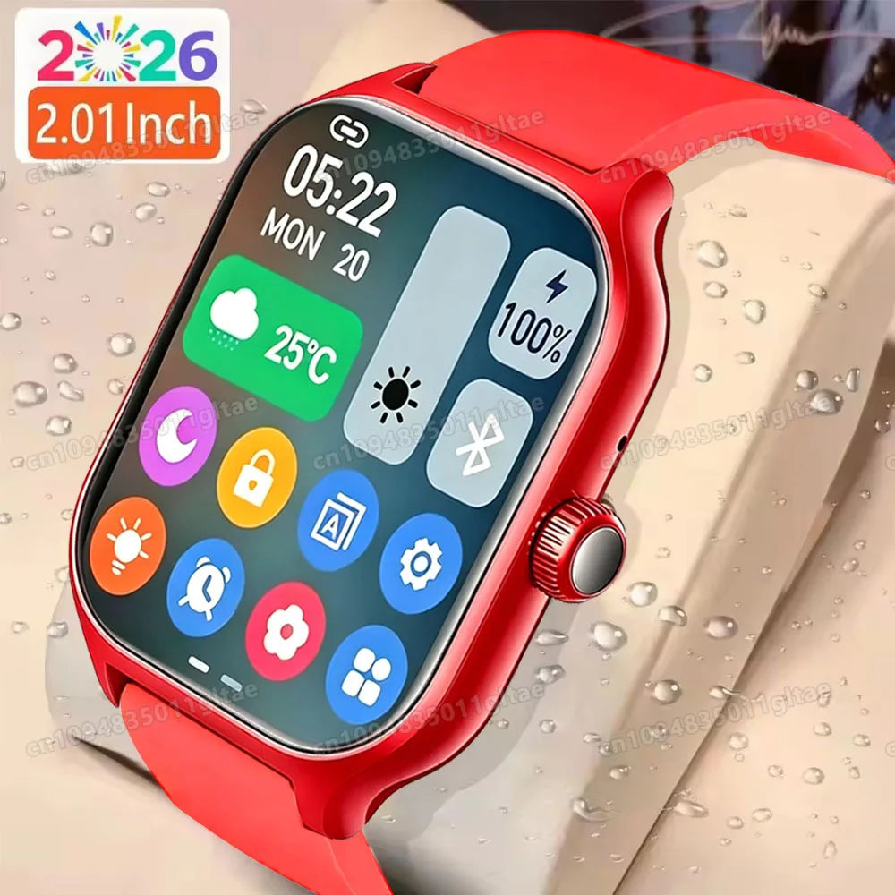2026 New Smart Watch For Android IOS 2.01Inch Color Screen Bluetooth Call Blood Oxygen/Pressure Monitoring Smart Watch Women Men