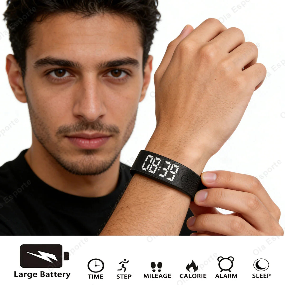 Smart Bracelet LED Digital Waterproof Smart Clock Smartband Running Pedometer Monitor Smart Band Vibration Alarm Reminder HT30